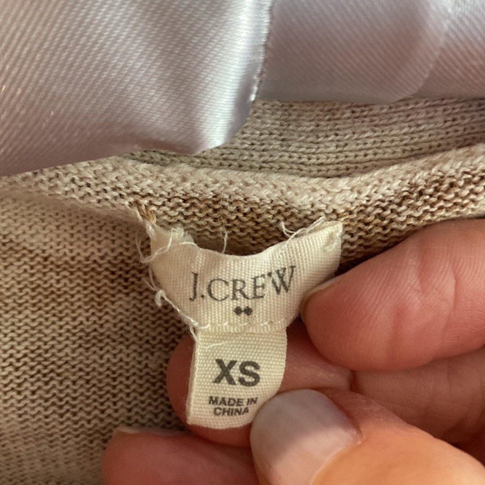 J. Crew Linen Blend Polka Dot Sweater - Picture 3 of 5